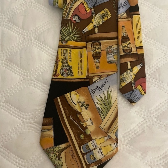 Vintage Nicole Miller Tie Mexico Silk 90s - Picture 2 of 6